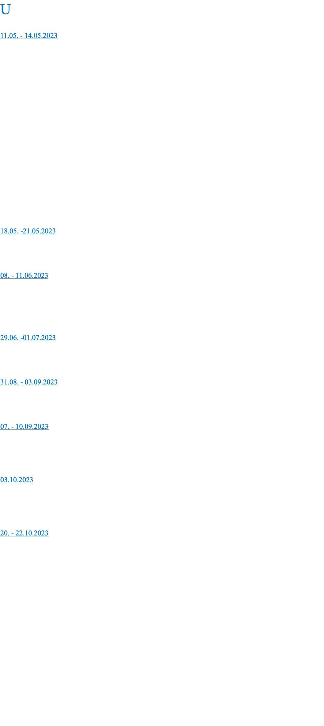 Unsere Highlights 2023 11.05. - 14.05.2023 Bremen Oberneuland: CASADO 7. Platz im Großen Preis von Bremen-Oberneuland S*** (1.50) 18.05. -21.05.2023 Hellefeld: CASTAMIR 5. Platz im Großen Preis von Hellefeld S** (1.45) 08. - 11.06.2023 LONGINES Balve-Optimum: CASADO platziert sich im Finale der Deutschen Meisterschaften der Damen nach zwei Umläufen S*** (1.50) COMME IL BEAU in allen Runden der Youngster-Tour fehlerfrei und platziert im Finale (1.40) 29.06. -01.07.2023 CSI** Peelbeergen: CASADO platziert im LONGINES Ranking (1.45) und im Großen Preis (1.45) 31.08. - 03.09.2023 DKB Bundeschampionate Warendorf: COMME IL BEAU fehlerfrei in der 1. und 2. Qualifikation (1.40) bei den 7 jährigen Springpferden, einen Fehler im Finale (1.45). 07. - 10.09.2023 OWL Challenge Paderborn: CALYPSO S Fehlerfrei in allen Springen der Mittleren Tour und Top platziert im Finale. CASADO platziert im Großen Preis (1.45) 03.10.2023 Mauritz-Masters Münster: CALYPSO S platziert im Finale der Mittleren Tour 6.Platz (1.40). CASADO 6. Platz im Großen Preis S*** (1.50). 20. - 22.10.2023 Borken (Reitanlage Plock): COMME IL BEAU platziert im S* (1.40). CALYPSO S platziert im S* (1.40). CASADO gewinnt den Großen Preis von Borken S** (1.45). 